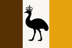 Flag of Grand Kingdom of Emuþiaஎமுத்தியா இராச்சியம் (Tamil)Gran Reino de Emuþia (Spanish)Grand Royaume d'Emuþia (French) Uh Tubute de Emuþia (Minionese)